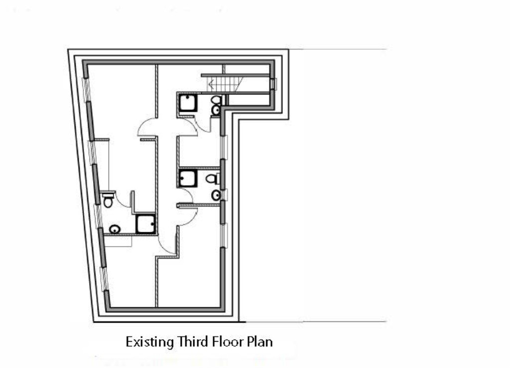 Lot: 142 - FORMER PUB AND HOTEL WITH PLANNING PERMISSION FOR RESIDENTIAL CONVERSION - Existing Third Floor Plan